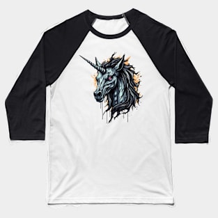 Creepy Unicorn Baseball T-Shirt